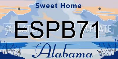 ESPB71 Alabama License Plate