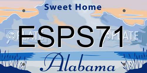 ESPS71 Alabama License Plate