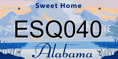 ESQ040 Alabama License Plate