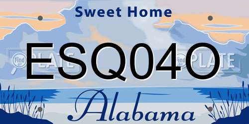 ESQ04O Alabama License Plate