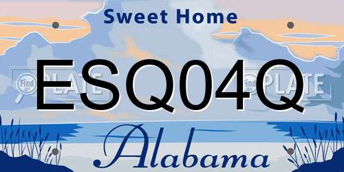 ESQ04Q Alabama License Plate