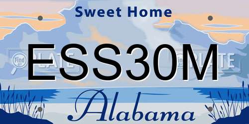 ESS30M Alabama License Plate