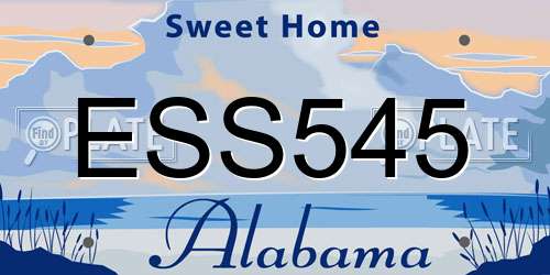 ESS545 Alabama License Plate