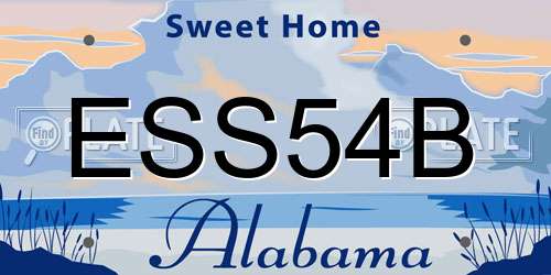 ESS54B Alabama License Plate