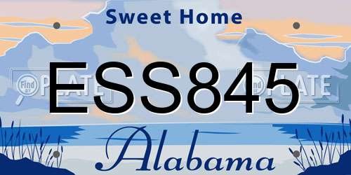 ESS845 Alabama License Plate