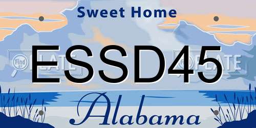 ESSD45 Alabama License Plate