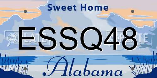 ESSQ48 Alabama License Plate