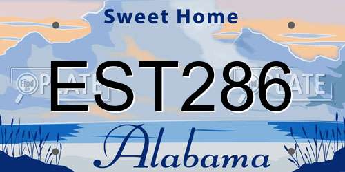 EST286 Alabama License Plate
