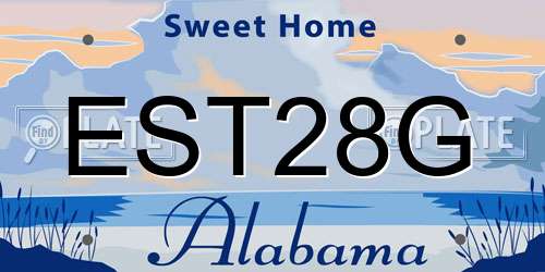 EST28G Alabama License Plate