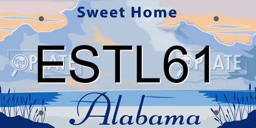 ESTL61 Alabama License Plate