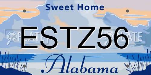 ESTZ56 Alabama License Plate