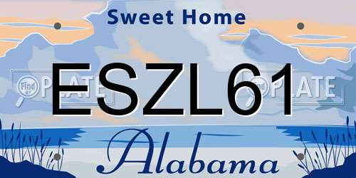 ESZL61 Alabama License Plate