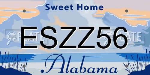 ESZZ56 Alabama License Plate