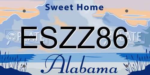 ESZZ86 Alabama License Plate