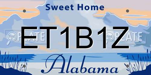 ET1B1Z Alabama License Plate