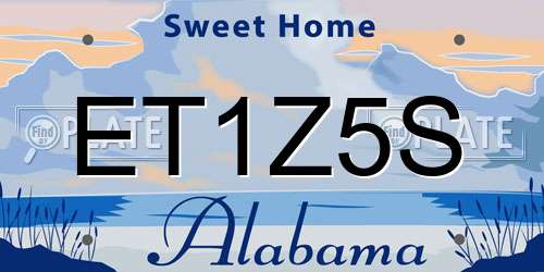 ET1Z5S Alabama License Plate