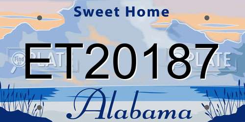 ET20187 Alabama License Plate