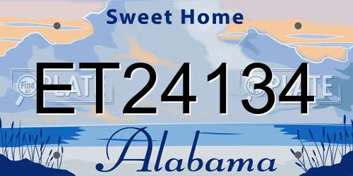ET24134 Alabama License Plate
