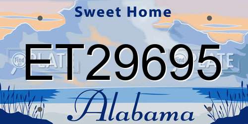 ET29695 Alabama License Plate