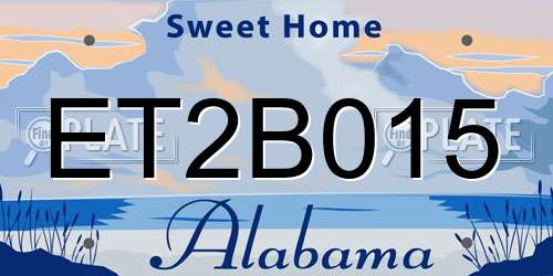 ET2B015 Alabama License Plate