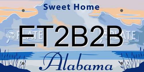 ET2B2B Alabama License Plate