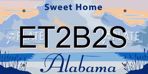 ET2B2S Alabama License Plate
