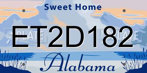 ET2D182 Alabama License Plate