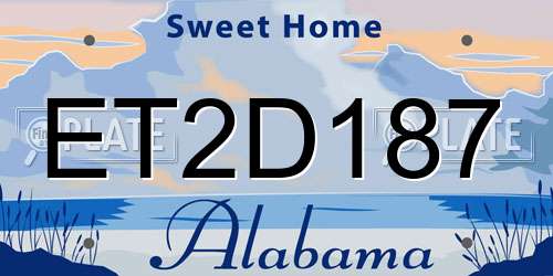 ET2D187 Alabama License Plate