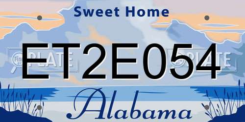 ET2E054 Alabama License Plate