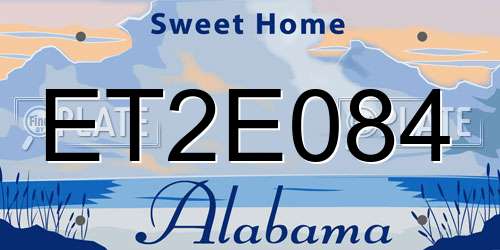ET2E084 Alabama License Plate