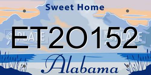 ET2O152 Alabama License Plate