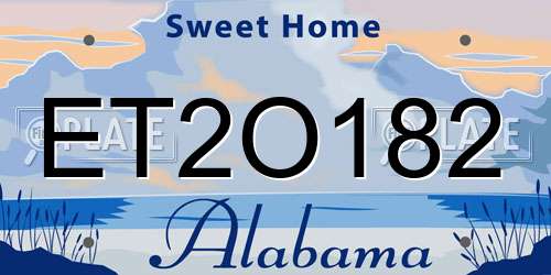 ET2O182 Alabama License Plate