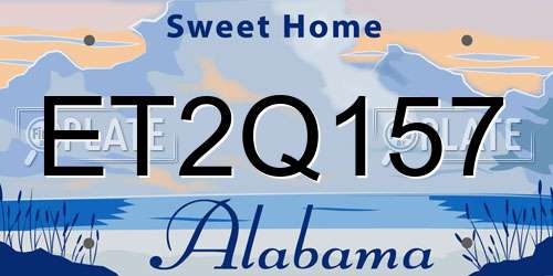 ET2Q157 Alabama License Plate