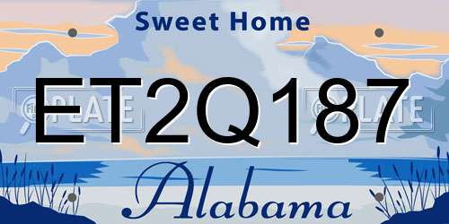 ET2Q187 Alabama License Plate