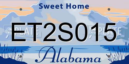 ET2S015 Alabama License Plate