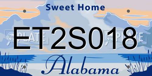 ET2S018 Alabama License Plate