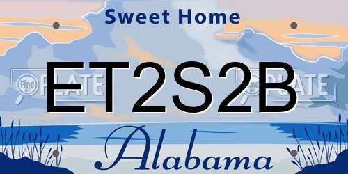 ET2S2B Alabama License Plate