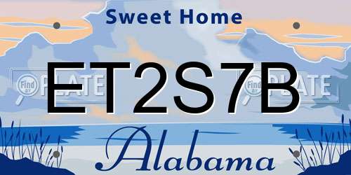ET2S7B Alabama License Plate