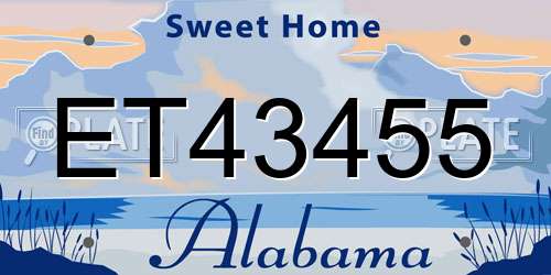 ET43455 Alabama License Plate