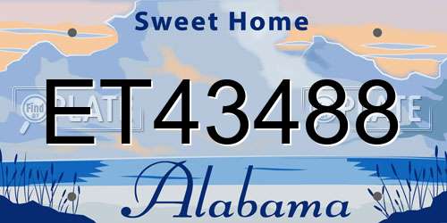 ET43488 Alabama License Plate