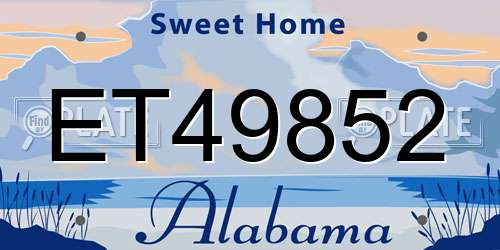 ET49852 Alabama License Plate