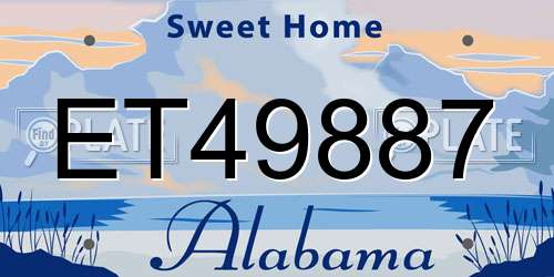 ET49887 Alabama License Plate