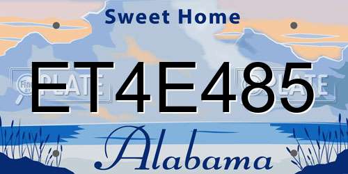 ET4E485 Alabama License Plate