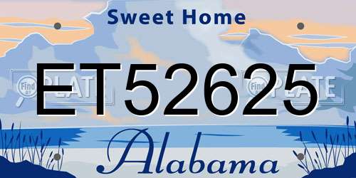 ET52625 Alabama License Plate