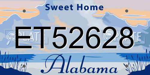 ET52628 Alabama License Plate