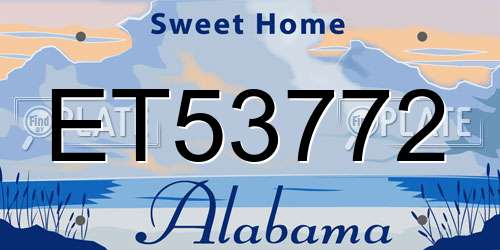ET53772 Alabama License Plate