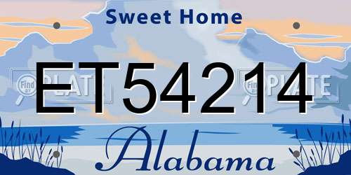 ET54214 Alabama License Plate