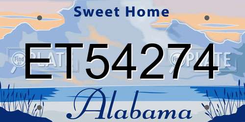 ET54274 Alabama License Plate