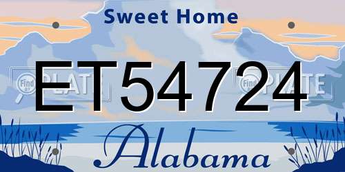 ET54724 Alabama License Plate
