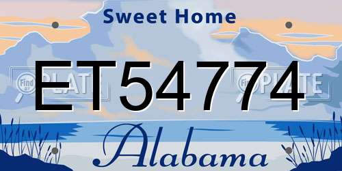 ET54774 Alabama License Plate